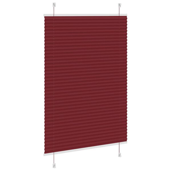 vidaXL Estor Plisado rojo burdeos 85x100 cm Tela Ancho 84,4 cm