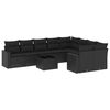 vidaXL Set de sof&aacute;s de jard&iacute;n 10 pzas cojines rat&aacute;n sint&eacute;tico negro