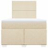 vidaXL Cama box spring con colchón tela color crema 120x200 cm