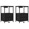 vidaXL Armario de Noche 2 uds. Roble Negro 40 x 31 x 60 cm