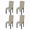 vidaXL Sillas de comedor 4 unidades tela color camel