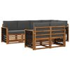 vidaXL Conjunto de sof&aacute;s de exterior 6 uds. Natural y Antracita