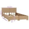 vidaXL Cama con cabecero sin colch&oacute;n rat&aacute;n aut&eacute;ntico 140x200 cm