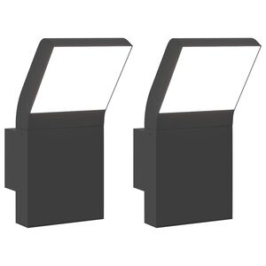 vidaXL L&aacute;mparas de pared LED de exterior 2 uds aluminio fundido negro