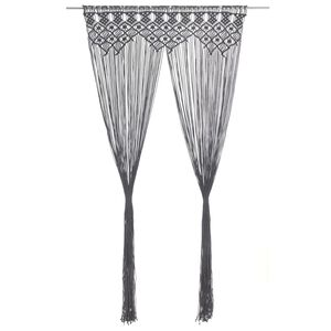 vidaXL Cortina de macram&eacute; algod&oacute;n gris antracita 140x240 cm
