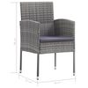 vidaXL Set de comedor de jard&iacute;n 7 pzas y cojines rat&aacute;n sint&eacute;tico gris