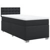 vidaXL Cama box spring con colch&oacute;n cuero sint&eacute;tico negro 100x200 cm
