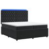 vidaXL Cama de muelles con LED y colch&oacute;n Negro 200 x 200 cm Terciopelo
