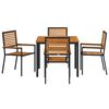 vidaXL Conjunto de Comedor de Jard&iacute;n 5 pcs Negro y Marr&oacute;n