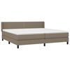 vidaXL Cama box spring con colch&oacute;n tela gris taupe 200x200 cm
