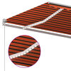 vidaXL Toldo autom&aacute;tico LED sensor de viento naranja marr&oacute;n 6x3,5 m