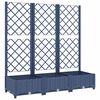 vidaXL Jardinera con enrejado PP azul gris 120x40x121,5 cm