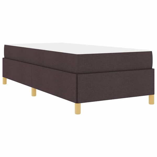 vidaXL Estructura de cama con colchón Marrón Oscuro 90 x 200 cm tela