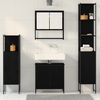 vidaXL Juego de muebles de ba&ntilde;o 4 pcs Negro Madera contrachapada