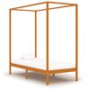 vidaXL Cama con dosel sin colch&oacute;n madera maciza marr&oacute;n miel 100x200 cm