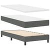 vidaXL Cama tipo Box Spring con colch&oacute;n Gris oscuro 90 x 190 cm tela