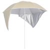 vidaXL Sombrilla de playa con paredes laterales arena 215 cm