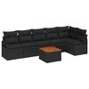 vidaXL Conjunto de sof&aacute;s de jard&iacute;n 7 pcs Negro rat&aacute;n sint&eacute;tico