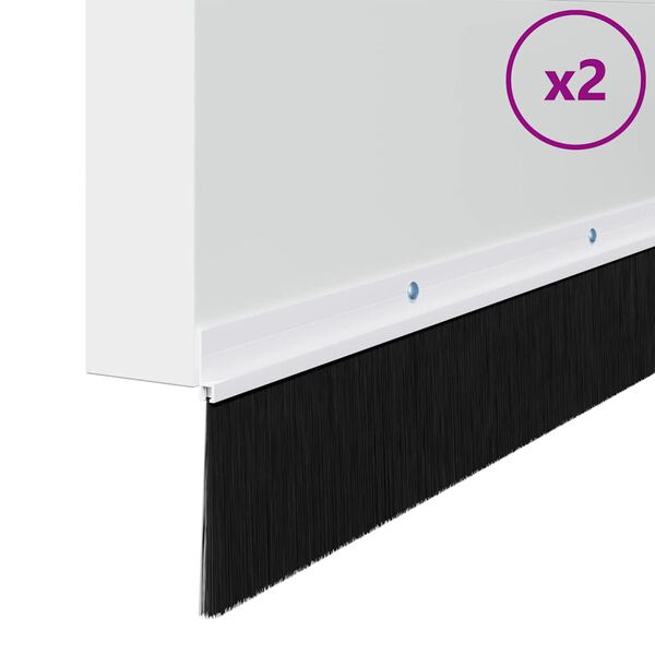 vidaXL Sellos de cepillo de puerta atornillables 2 pcs 100 cm