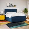 vidaXL Cama box spring con colch&oacute;n tela azul 200x200 cm