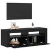 vidaXL Mueble de TV con luces LED roble negro 120x35x40 cm