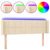 vidaXL Cabecero con LED de tela crema 147x16x78/88 cm