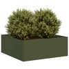 vidaXL Jardinera acero verde oliva 80x80x30 cm