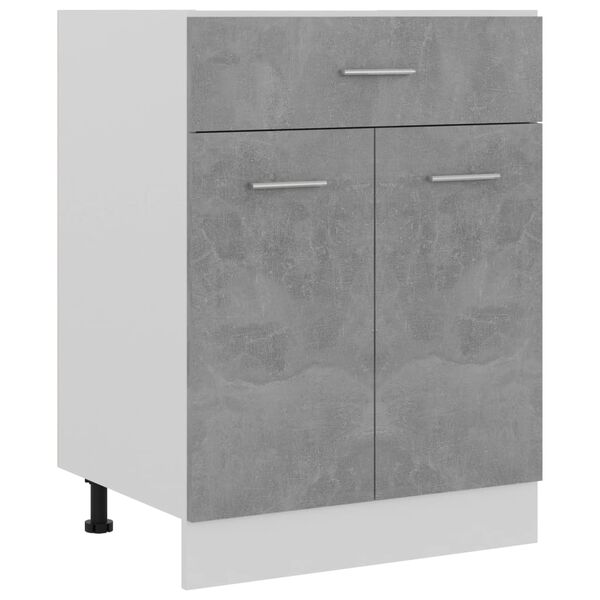vidaXL Armario bajo cajón madera ingeniería gris hormigón 60x46x81,5cm