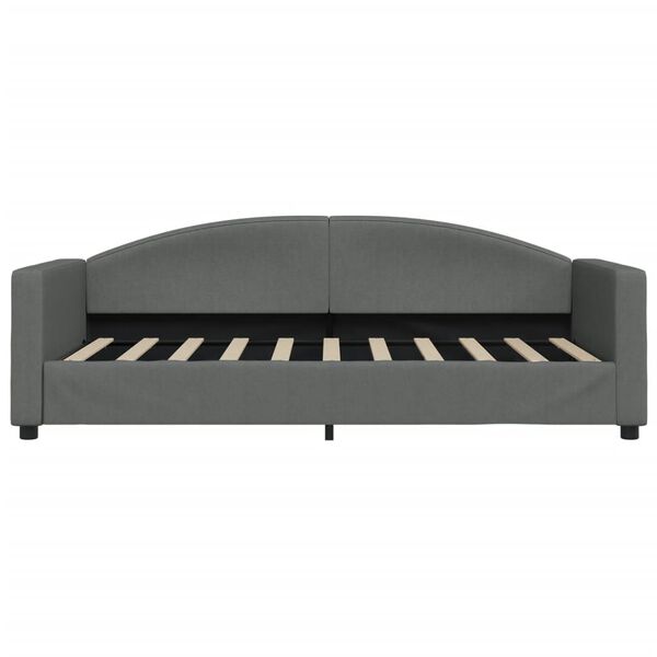 vidaXL Sofá cama sin colchón tela gris oscuro 90x190 cm