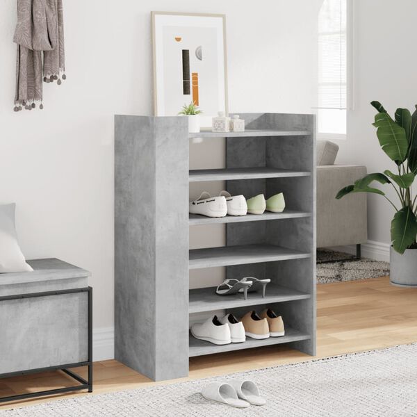 vidaXL Mueble zapatero madera ingenier&iacute;a gris hormig&oacute;n 74,5x37,5x100cm