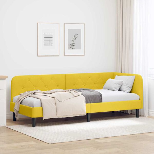vidaXL Estructura de cama en esquina Amarillo 80 x 200 cm Terciopelo