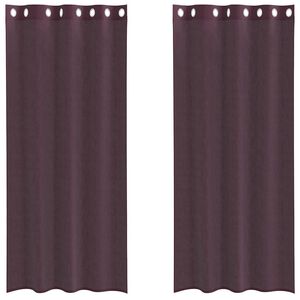 vidaXL Cortinas de gasa con ojales 2 uds morado 140x245 cm