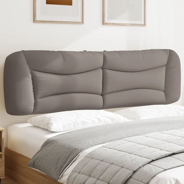 vidaXL Cabecero de cama acolchado Hvar tela gris taup&eacute; 180 cm