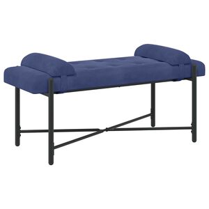 vidaXL Banco con Botones y Cojines Azul Polic&iacute;a 110 x 40 x 46 cm