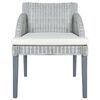 vidaXL Silla de comedor con coj&iacute;n rat&aacute;n natural gris
