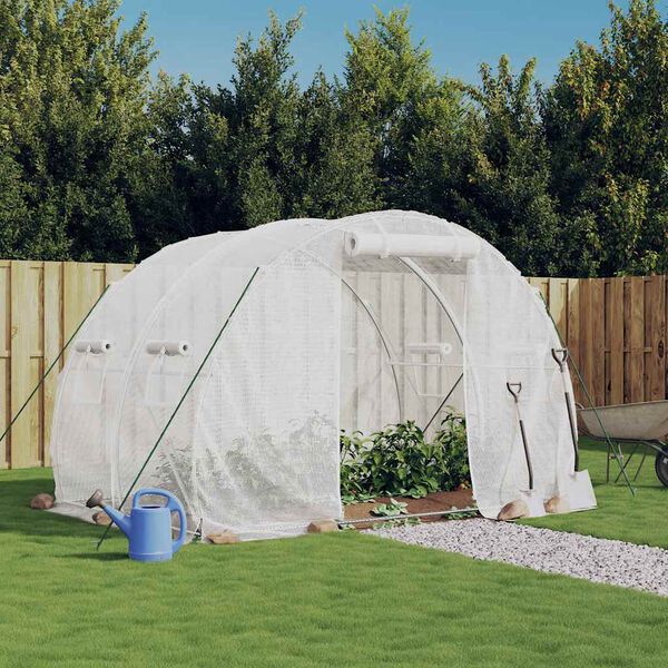 vidaXL Invernadero con estructura de acero blanco 6 m² 3x2x2 m