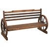 vidaXL Banco de jard&iacute;n madera maciza de abeto 142 cm