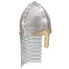 vidaXL R&eacute;plica casco de caballero cruzado antiguo LARP acero plateado