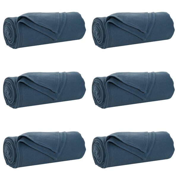 vidaXL Mantitas de Sof&aacute; 6 pcs Azul marino 240 x 220 cm Lana