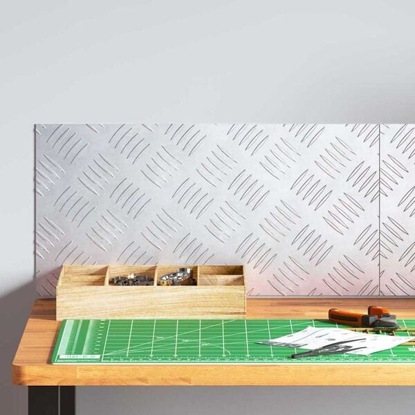 vidaXL Pelda&ntilde;o Rectangular 2 pcs Plateado 50 x 25 cm Aluminio