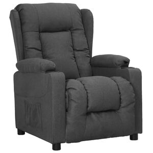 vidaXL Sill&oacute;n reclinable de tela gris oscuro