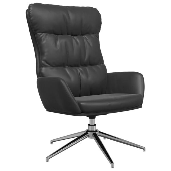 vidaXL Sill&oacute;n de relax de cuero aut&eacute;ntico negro