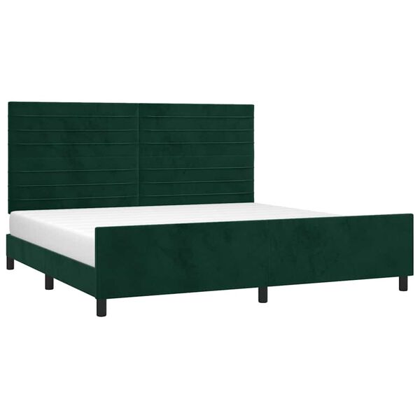 vidaXL Estructura cama sin colch&oacute;n terciopelo verde oscuro 200x200 cm