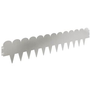 vidaXL Borde de C&eacute;sped 10 uds. 103 x 20 cm Acero Plateado