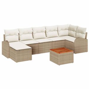 vidaXL Conjunto de sofá de jardín 8 pcs Beige y blanco