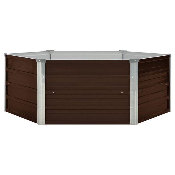 vidaXL Mesa de cultivo de acero galvanizado marr&oacute;n 129x129x45 cm
