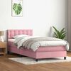 vidaXL Cama box spring con colch&oacute;n y LED terciopelo rosa 100x210 cm