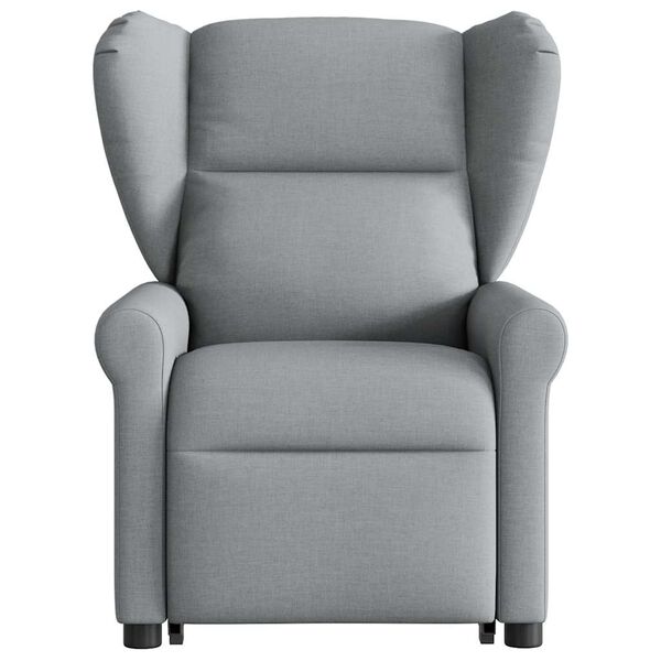 vidaXL Sillón de masaje eléctrico reclinable elevable tela gris claro