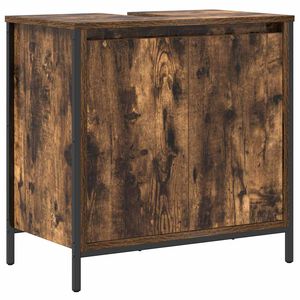 vidaXL Mueble de ba&ntilde;o con lavabo roble ahumado 60x34,5x60 cm