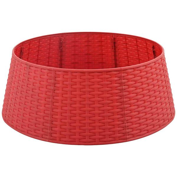 vidaXL Faldade&aacute;rboldeNavidad Rojo &Oslash; 65 x 24 cm Pl&aacute;stico